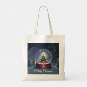 Weihnachtsbaum Snow Globe Tragetasche
