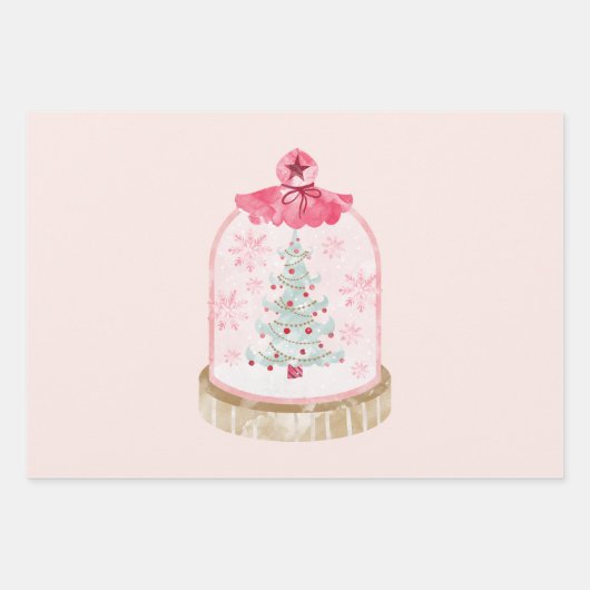 Weihnachtsbaum Snow Globe Urlaub Geschenkpapier Set (Vorderseite 3)