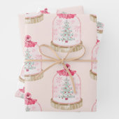 Weihnachtsbaum Snow Globe Urlaub Geschenkpapier Set (Beispiel)
