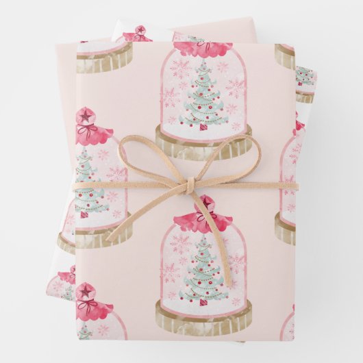 Weihnachtsbaum Snow Globe Urlaub Geschenkpapier Set (Beispiel)