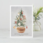 Weihnachtsbaum Snow Happy Holidays Weihnachtskarte (Stehend Vorderseite)