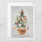 Weihnachtsbaum Snow Happy Holidays Weihnachtskarte (Vorne/Hinten)