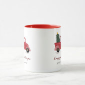 Weihnachtsbaum Snow Man Name Holiday Tasse (Zentrum)