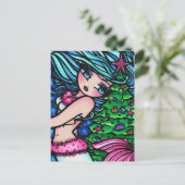 Weihnachtsbaum Snow Mermaid Fantasy Postkarte (Stehend Vorderseite)