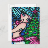 Weihnachtsbaum Snow Mermaid Fantasy Postkarte (Vorne/Hinten)