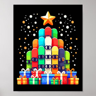 Weihnachtsbaum Snowboard Snowboarden Snowboarder Poster
