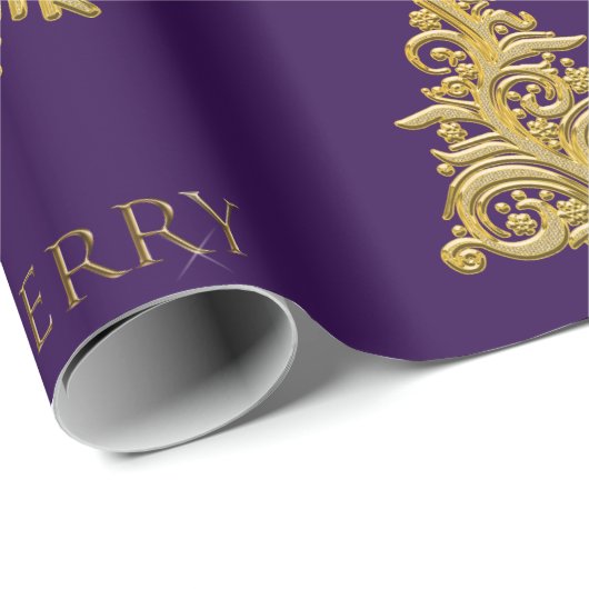 Weihnachtsbaum-Snowflake auf Lila Wrapping Geschenkpapier (Rolleneckpunkt)