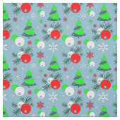 Weihnachtsbaum Snowflake Bauble auf blauem Stoff (Muster)