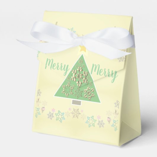 Weihnachtsbaum Snowflake Favor Box Geschenkschachtel (Vorderseite)