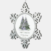 Weihnachtsbaum Snowflake Gerahmte Ornament (Rechts)