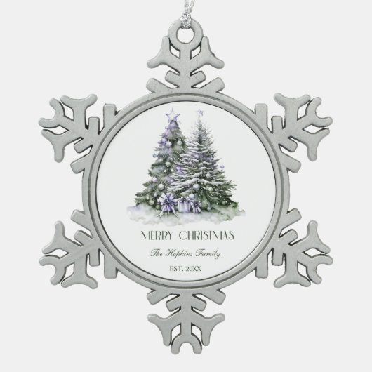 Weihnachtsbaum Snowflake Gerahmte Ornament (Vorderseite)