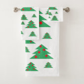 Weihnachtsbaum Snowflake Green Holiday Pattern Badhandtuch Set (Insitu)