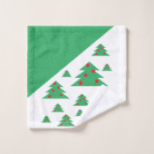 Weihnachtsbaum Snowflake Green Holiday Pattern Badhandtuch Set (Waschlappen)
