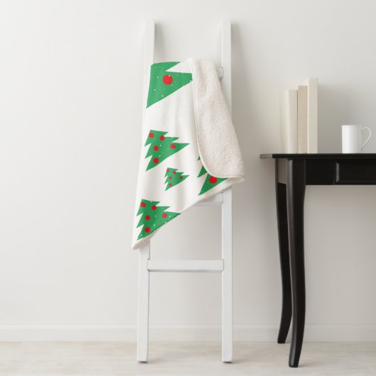 Weihnachtsbaum Snowflake Rotes Grün Weihnachten Sherpadecke (Beispiel)