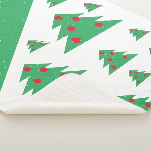 Weihnachtsbaum Snowflake Rotes Grün Weihnachten Sherpadecke (3/4)