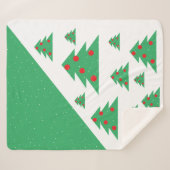 Weihnachtsbaum Snowflake Rotes Grün Weihnachten Sherpadecke (Vorderseite (Horizontal))