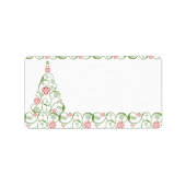Weihnachtsbaum Snowflake Swirt Weihnachtslabel Adressaufkleber (Vorne)