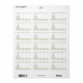 Weihnachtsbaum Snowflake Swirt Weihnachtslabel Adressaufkleber (Vorne)