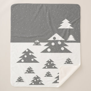 Weihnachtsbaum Snowflake Weiß Grau Weihnachten Sherpadecke
