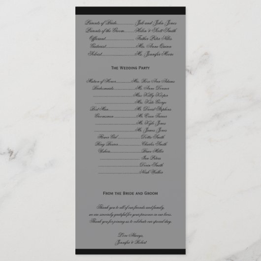 Weihnachtsbaum Snowflakes Rotes Hochzeitsprogramm Programm (Rückseite)