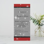Weihnachtsbaum Snowflakes Rotes Hochzeitsprogramm Programm (Stehend Vorderseite)