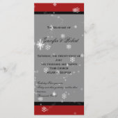 Weihnachtsbaum Snowflakes Rotes Hochzeitsprogramm Programm (Vorderseite)