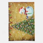 Weihnachtsbaum Snowman Geschirrtuch (Vertikal)