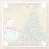 Weihnachtsbaum Snowman Glasuntersetzer (Rückseite)