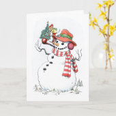 Weihnachtsbaum Snowman Karte (Gelbe Blume)