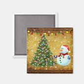 Weihnachtsbaum Snowman Magnet (Vorderseite/Rückseite)