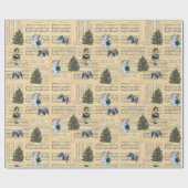 Weihnachtsbaum Snowman Music Girl Holiday Geschenkpapier (Flach)