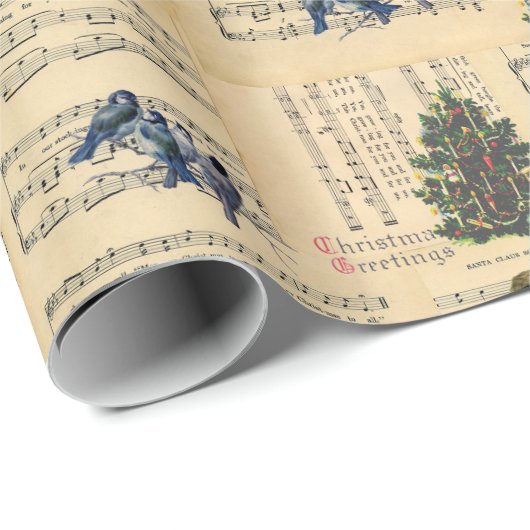 Weihnachtsbaum Snowman Music Girl Holiday Geschenkpapier (Rolleneckpunkt)