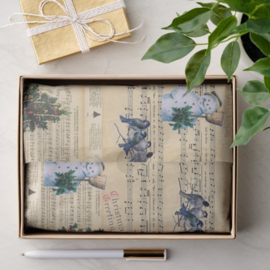 Weihnachtsbaum Snowman Music Tissue Paper Seidenpapier (Geschenk)
