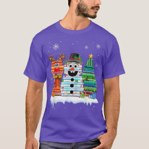 Weihnachtsbaum Snowman Rentier T-Shirt Lib