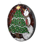 Weihnachtsbaum Snowman Überraschung Kunst drucken Dartscheibe (Vorderseite rechts)