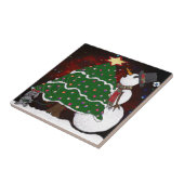 Weihnachtsbaum Snowman Überraschung Kunst drucken Fliese (Seite)