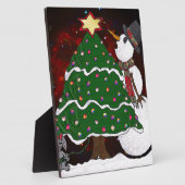 Weihnachtsbaum Snowman Überraschung Kunst drucken Fotoplatte (Seite)