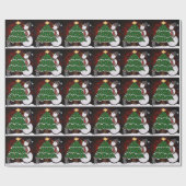Weihnachtsbaum Snowman Überraschung Kunst drucken Geschenkpapier (Flach)