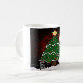 Weihnachtsbaum Snowman Überraschung Kunst drucken Kaffeetasse (Vorderseite Links)