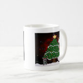 Weihnachtsbaum Snowman Überraschung Kunst drucken Kaffeetasse (VorderseiteRechts)