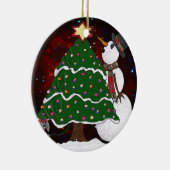 Weihnachtsbaum Snowman Überraschung Kunst drucken Keramik Ornament (Rechts)