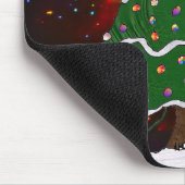 Weihnachtsbaum Snowman Überraschung Kunst drucken Mousepad (Ecke)