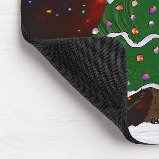 Weihnachtsbaum Snowman Überraschung Kunst drucken Mousepad (Ecke)