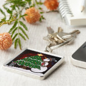 Weihnachtsbaum Snowman Überraschung Kunst drucken Schlüsselanhänger (Seite)