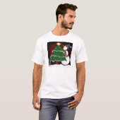 Weihnachtsbaum Snowman Überraschung Kunst drucken T-Shirt (Vorne ganz)