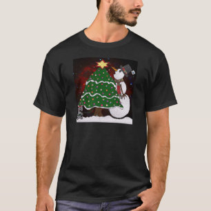Weihnachtsbaum Snowman Überraschung Kunst drucken T-Shirt