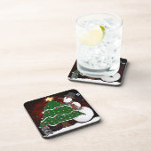 Weihnachtsbaum Snowman Überraschung Kunst drucken Untersetzer (Rechte Seite)