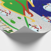 Weihnachtsbaum & Snowmen - Geschenkpapier (Ecke)
