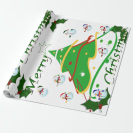 Weihnachtsbaum & Snowmen - Geschenkpapier