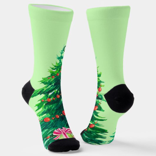 Weihnachtsbaum Socken (Gewinkelt)